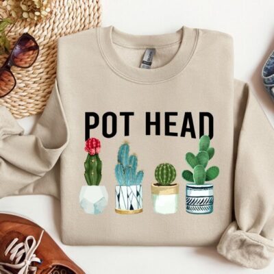 Pot Head Shirt Plant Mom Crazy Plant Lady Funny Gardener Gift Tee EST2068