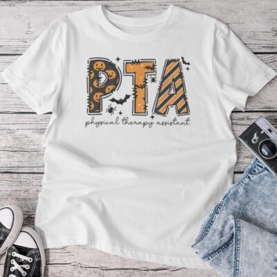 Pta Halloween Physical Therapy Assistant Spooky Autumn Fall Unisex T-shirt Cotton Tee