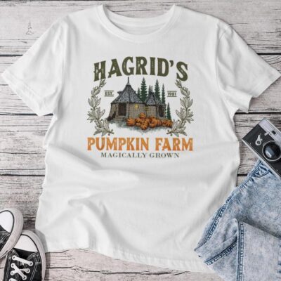 Retro Fall Hagrid's Pumpkin Farm Patch Autumn Pumpkin Garden Unisex T-shirt Cotton Tee