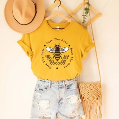 Save The Bees Shirt Conserve Endangered Bees Nature Lover Gift Tee EST1032