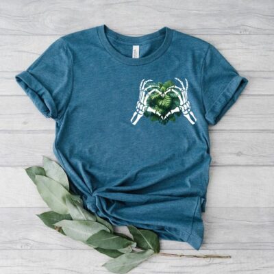 Skeleton PlanT-Shirt Cotton Tee Monstera Tee Plant Lover Gift Graphic Shirt EST2015