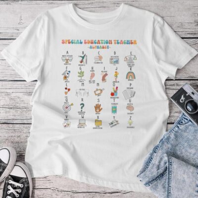 Special Education Teacher Alphabet Special Educators Sped Ed Unisex T-shirt Cotton Tee