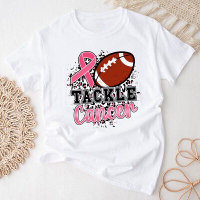 Tackle Breast Cancer Awareness Football Pink Ribbon Boys Kid Unisex T-Shirt Cotton Tee TFN1166