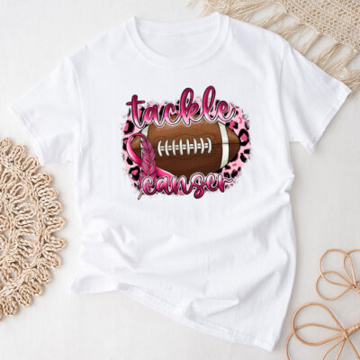 Tackle Breast Cancer Awareness Football Pink Ribbon Boys Kid Unisex T-Shirt Cotton Tee TFN1168