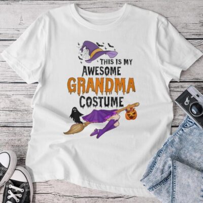 This Is My Awesome Grandma Costume Halloween Spooky Unisex T-shirt Cotton Tee