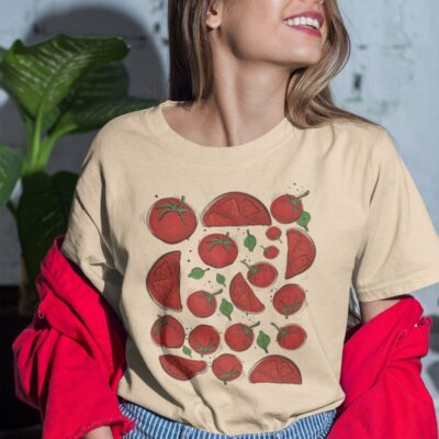 Tomato Shirt Graphic Vegetable Foodie Gardening Farmer Gift Tee EST1055