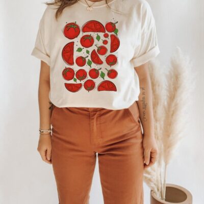 Tomato Shirt Graphic Vegetable Foodie Gardening Farmer Gift Tee EST2055