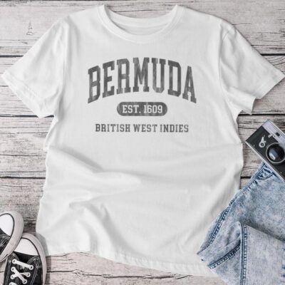 Vintage Bermuda Established 1609 Retro Souvenir Unisex T-shirt Cotton Tee