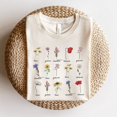 Wildflower Shirt Boho Botanical Nature Lover Floral Gift Tee EST1097