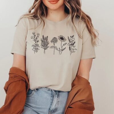 Wildflower Tshirt Floral Nature Lover Gift Tee For Women EST2022