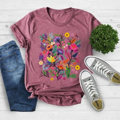 Wildflower Tshirt Floral Shirt Nature Lover Gift For Women EST1001