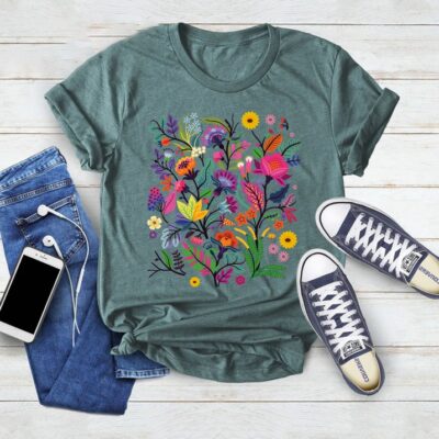 Wildflower Tshirt Floral Shirt Nature Lover Gift For Women EST2001