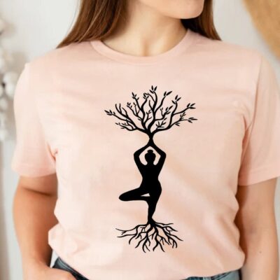 Yoga Tree Shirt Moon Forest Namaste Meditation Spiritual Gift Tee EST1081