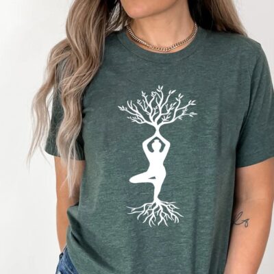 Yoga Tree Shirt Moon Forest Namaste Meditation Spiritual Gift Tee EST2081