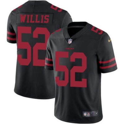 49ers #52 Patrick Willis Black Stitched NFL Limited Rush Jersey