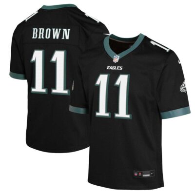 A.J. Brown Philadelphia Eagles Youth Game Jersey - Black