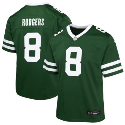 Aaron Rodgers New York Jets Youth Game Jersey - Gotham Green