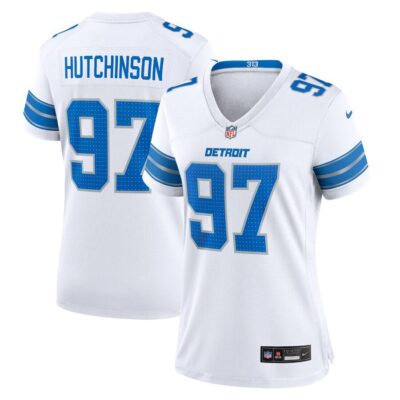 Aidan Hutchinson Detroit Lions Women's White Game Jersey - White