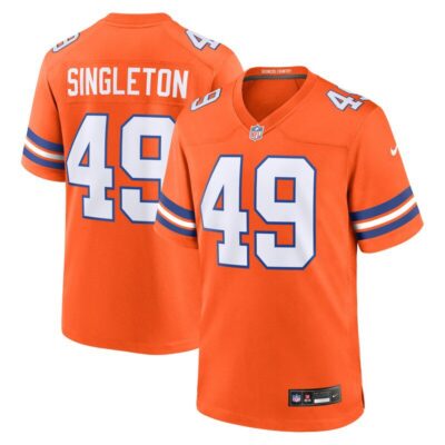 Alex Singleton Denver Broncos Mile High Collection 1977 Throwback Player Game Jersey - Orange