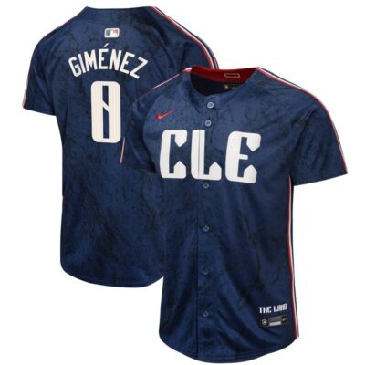 Andres Gimenez Cleveland Guardians Youth 2024 City Connect Limited Jersey - Navy