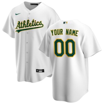 Athletics Home Replica Custom Jersey - White