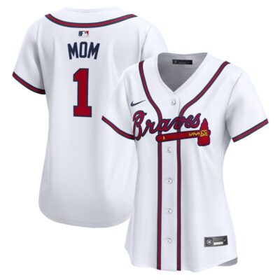 Atlanta Braves Women #1 Mom Home Limited Jersey - White