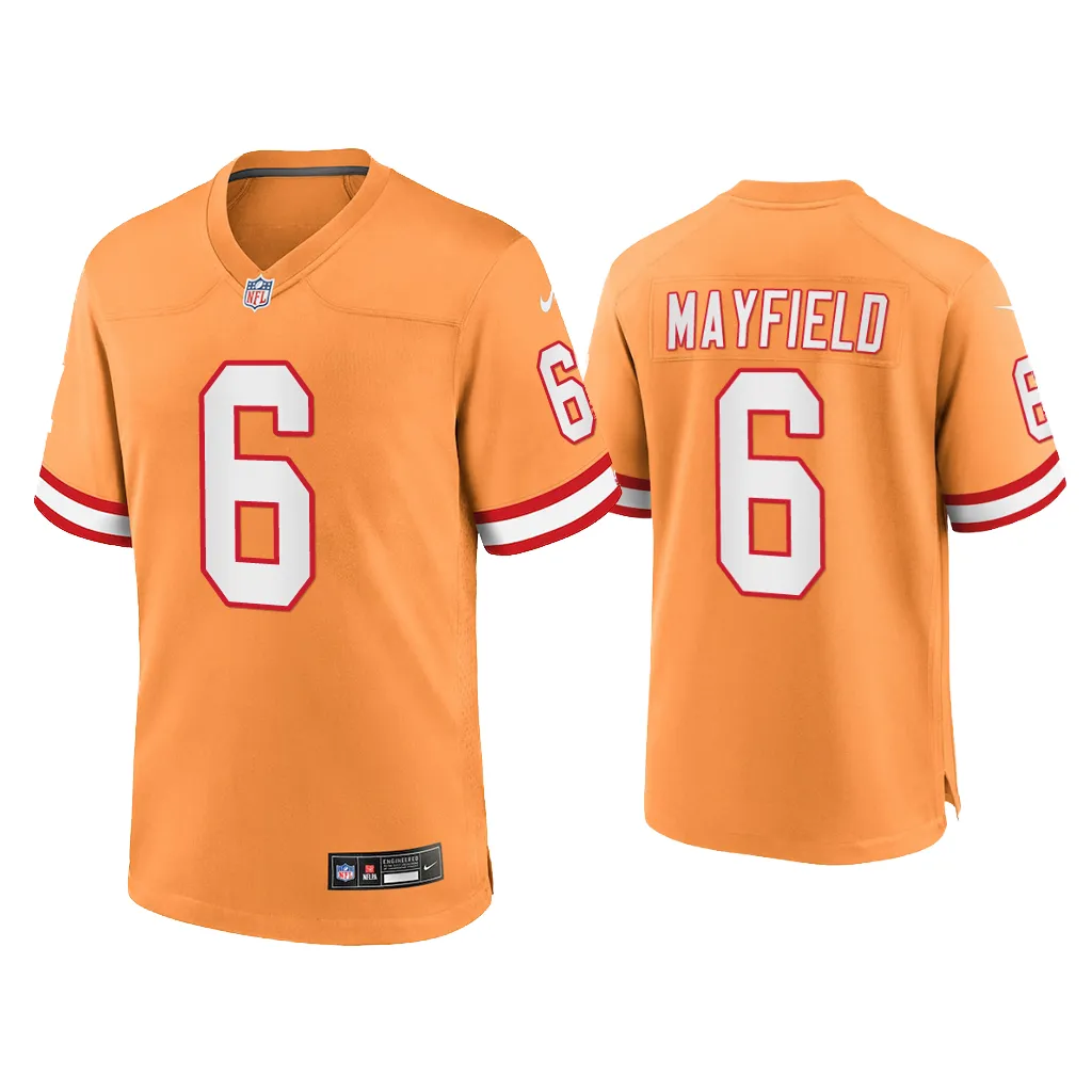 Baker Mayfield Tampa Bay Buccaneers Orange Throwback Game Jersey