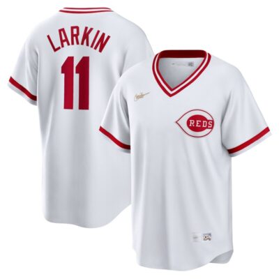 Barry Larkin Cincinnati Reds Home Cooperstown Collection Player Jersey - White