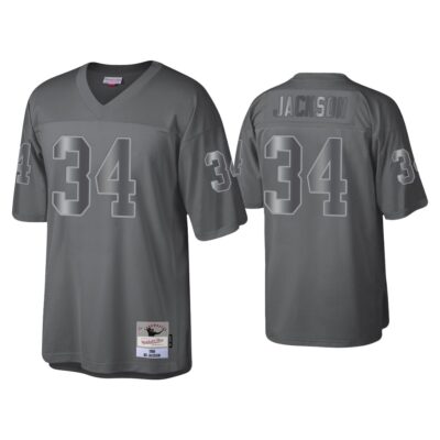 Bo Jackson Las Vegas Raiders Charcoal 1988 Throwback Metal Legacy Jersey