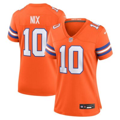 Bo Nix Denver Broncos Women's Mile High Collection 1977 Throwback Player Game Jersey - Orange