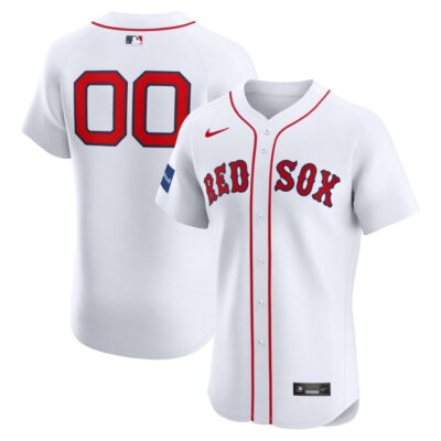 Boston Red Sox Home Elite Custom Patch Jersey - White