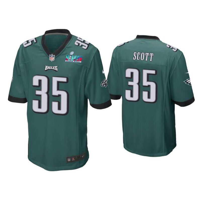 Boston Scott Philadelphia Eagles Super Bowl LVII Midnight Green Game Jersey