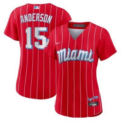 Brian Anderson Miami Marlins Women City Connect Replica Player Jersey - Red