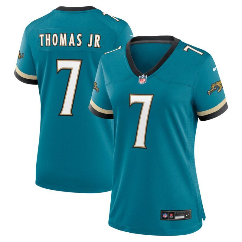 Brian Thomas Jr. Jacksonville Jaguars Women's Prowler Throwback Game Jersey - Teal