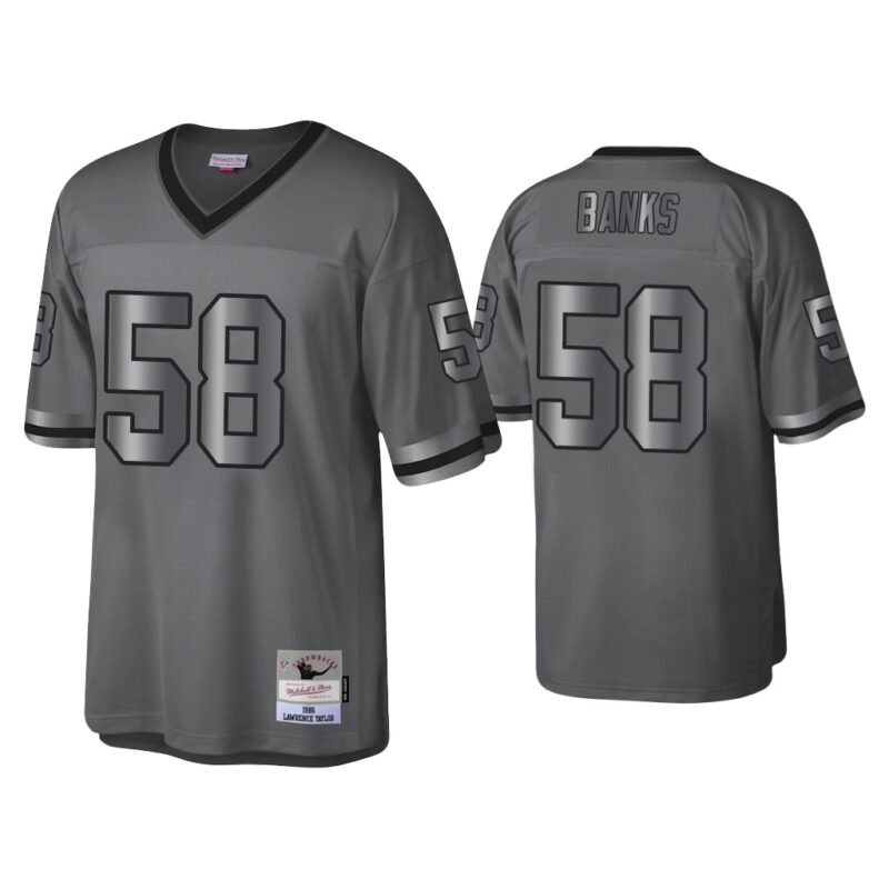 Carl Banks New York Giants Charcoal 1986 Throwback Metal Legacy Jersey