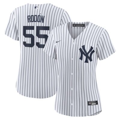 Carlos Rodon New York Yankees Women Home Official Player Jersey - White/Navy