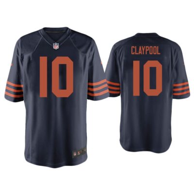 Chase Claypool Chicago Bears Navy Throwback Game Jersey