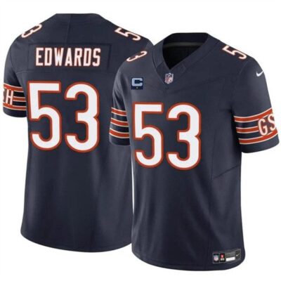 Chicago Bears #53 T.J. Edwards Navy 2024 F.U.S.E. With 1-star C Patch Vapor Untouchable Limited Football Stitched Jersey