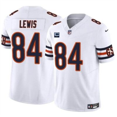 Chicago Bears #84 Marcedes Lewis White 2024 F.U.S.E. With 1-star C Patch Vapor Untouchable Limited Football Stitched Jersey