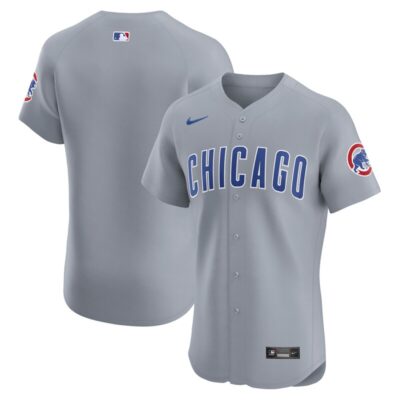 Chicago Cubs Road Vapor Premier Elite Patch Jersey - Gray