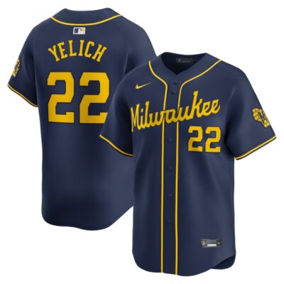 Christian Yelich Milwaukee Brewers Alternate Limited Player Jersey - Navy