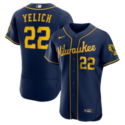 Christian Yelich Milwaukee Brewers Alternate Player Jersey - Navy