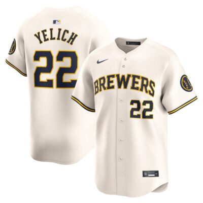 Christian Yelich Milwaukee Brewers Home Limited Player Jersey - Cream