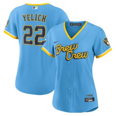 Christian Yelich Milwaukee Brewers Women City Connect Replica Player Jersey - Powder Blue