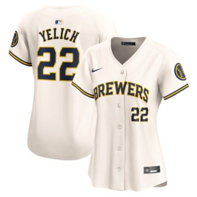 Christian Yelich Milwaukee Brewers Women Home Limited Player Jersey - Cream