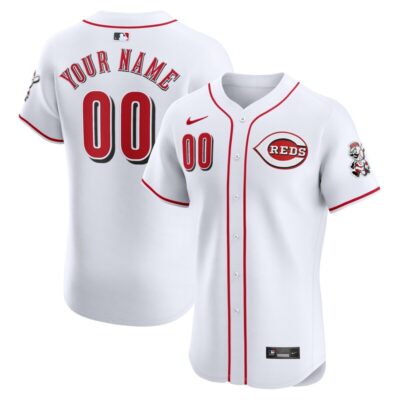 Cincinnati Reds Home Elite Custom Jersey - White