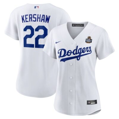 Clayton Kershaw Los Angeles Dodgers Women's 2024 World Series Home Home Replica Jersey - White