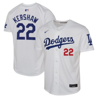 Clayton Kershaw Los Angeles Dodgers Youth Home Limited Jersey- White