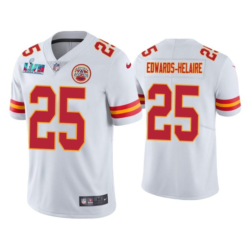 Clyde Edwards-Helaire Kansas City Chiefs Super Bowl LVII White Vapor Limited Jersey