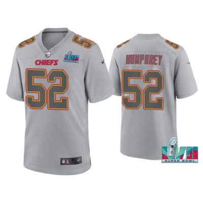 Creed Humphrey Kansas City Chiefs Super Bowl LVII Gray Atmosphere Jersey